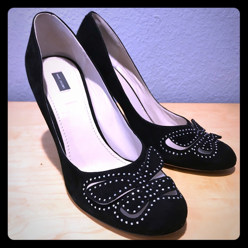 marc jacobs velvet studded heels